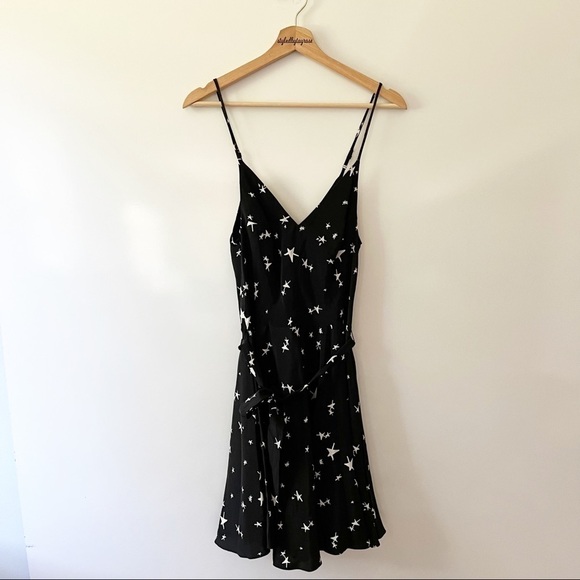 Anthropologie Amanda Uprichard Star Print Silk Mini Dress - Picture 3 of 14
